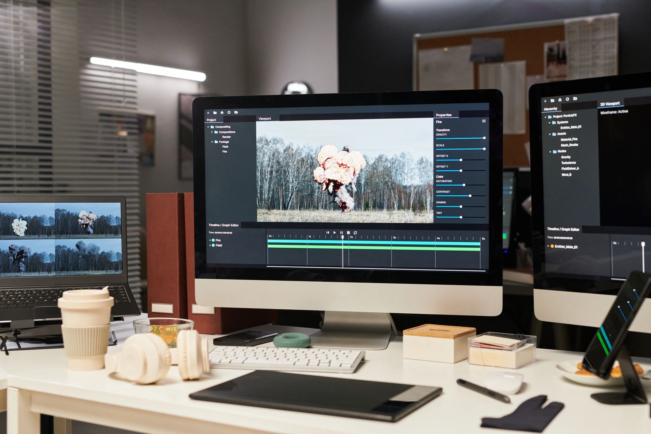 Creative workstation representing production specialist